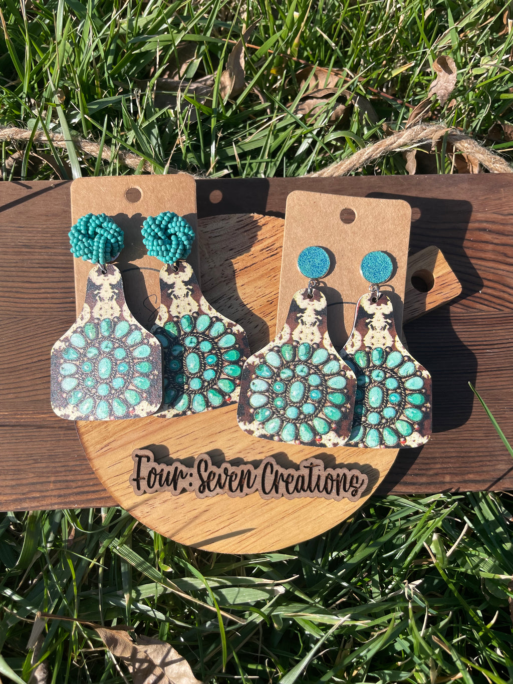 Cow Tag & Turquoise