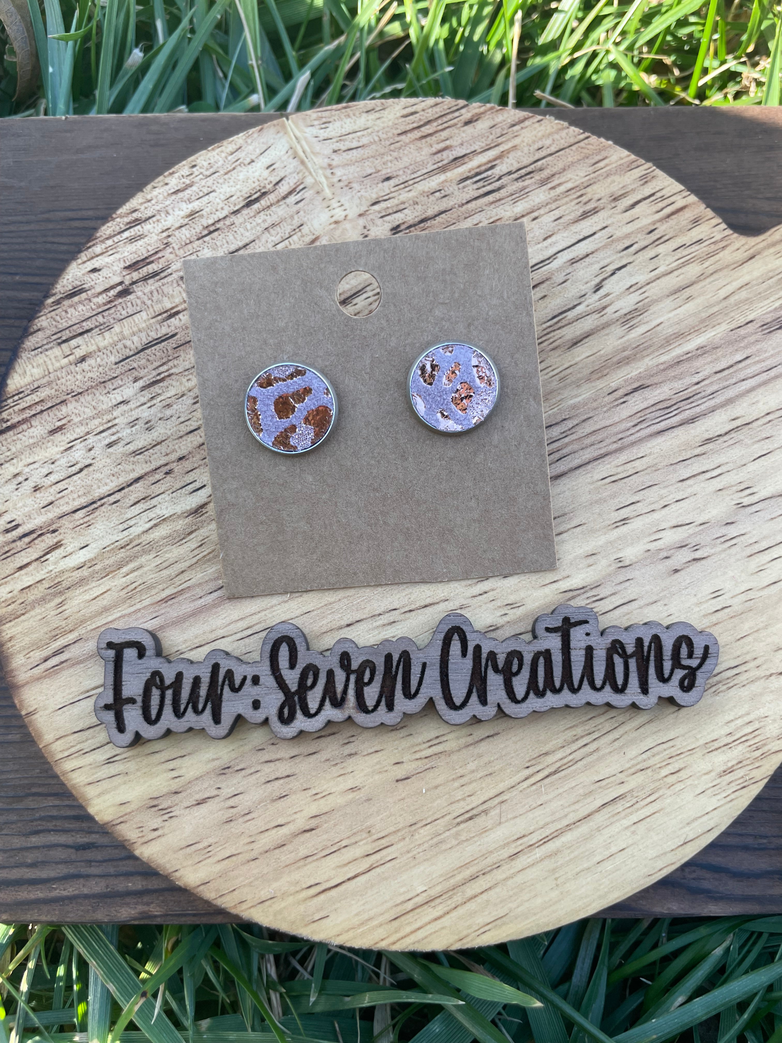 Rose Gold Cheetah Studs