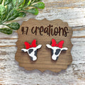Cow Print Cow with Bow Studs